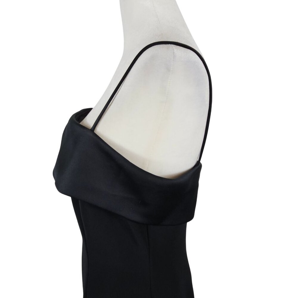 Vtg Alex Evenings Formal Gown 10 Black Timeless Satin Dress Elegant Evening USA - Picture 13 of 16